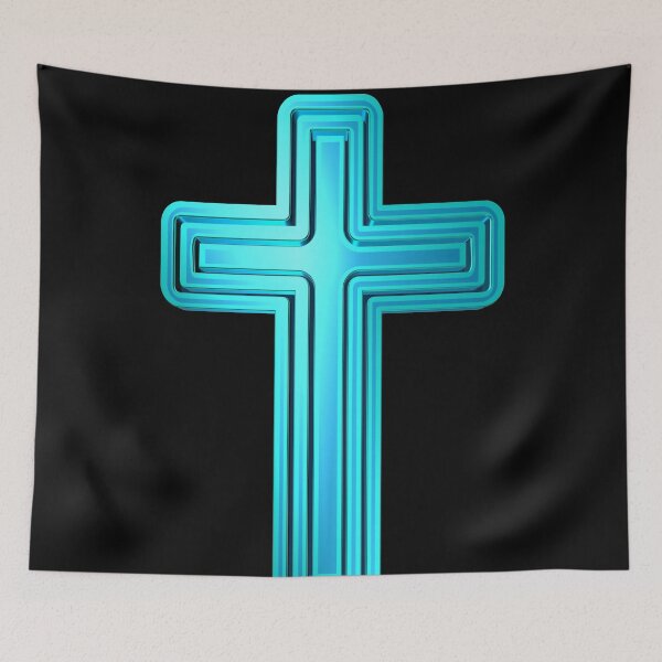 Item preview, Electric Blue Christian Cross designed and sold by toddbrooney.