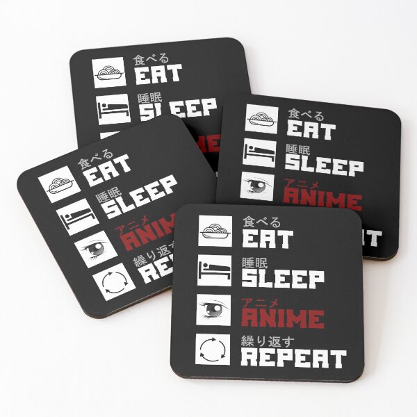 Item preview, Eat Sleep Anime Manga Japanese Kanji Japan designed and sold by DerNerd.