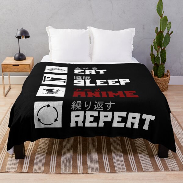 Item preview, Eat Sleep Anime Manga Japanese Kanji Japan designed and sold by DerNerd.