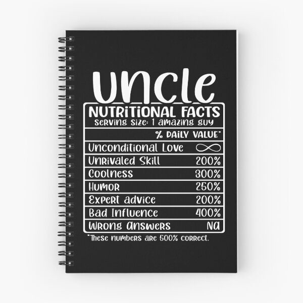 Item preview, Uncle, Nutritional Facts, Funny Uncle Gift designed and sold by FuntasticDez.