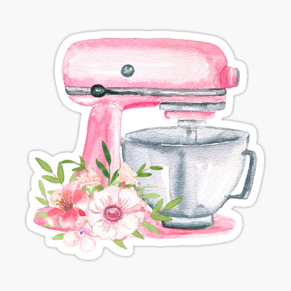 Pink Kitchen Aid Mixer Drawing Sticker for Sale by gschudesigns15