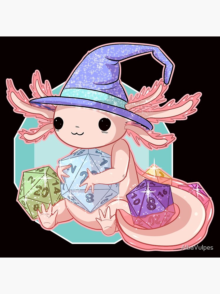 Thumbnail 3 of 3, Poster, Axolotl Dice designed and sold by AlbaVulpes.