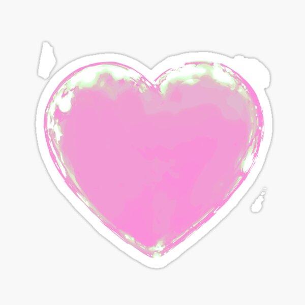 Black Heart ~ PAstel Core Pink Edit Sticker