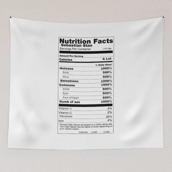 Item preview, Sebastian Stan Nutrition Facts designed and sold by L1 Creations.