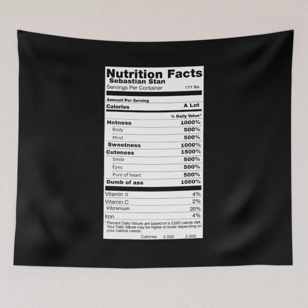 Item preview, Sebastian Stan Nutrition Facts designed and sold by L1 Creations.