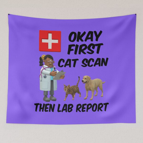 Item preview, OKAY FIRST Cat Scan Then Lab Report designed and sold by MottoDigging.