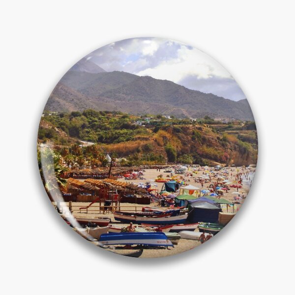Item preview, Fishing Boats Burriana Beach Nerja Spain designed and sold by AndyEvansPhotos.