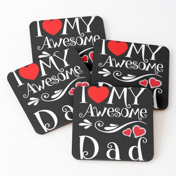 Item preview, I Love My Awesome Dad Heart Parents Day T-shirt designed and sold by HammonArt.
