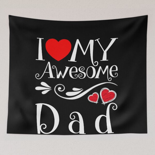 Item preview, I Love My Awesome Dad Heart Parents Day T-shirt designed and sold by HammonArt.