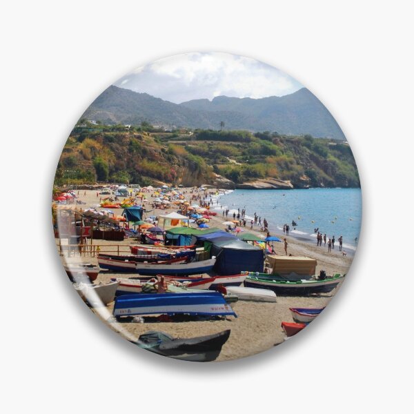 Item preview, Fishing Boats Burriana Beach Nerja Spain designed and sold by AndyEvansPhotos.
