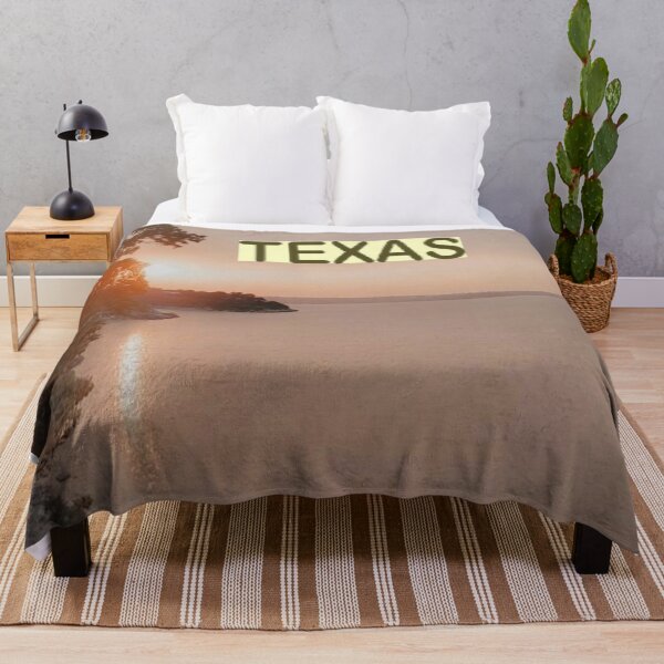 Item preview, Reflection Texas Sunset Over Waters Trees Rocks Grey Sky designed and sold by NadeenInspires.