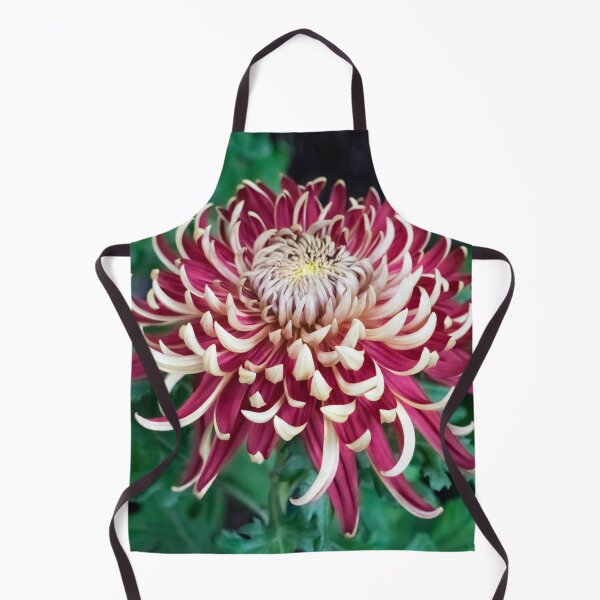 Aperçu de l'œuvre Pétales bouclés en blond et rouge - Une floraison de chrysanthème voyante créée et vendue par Georgia Mizuleva.