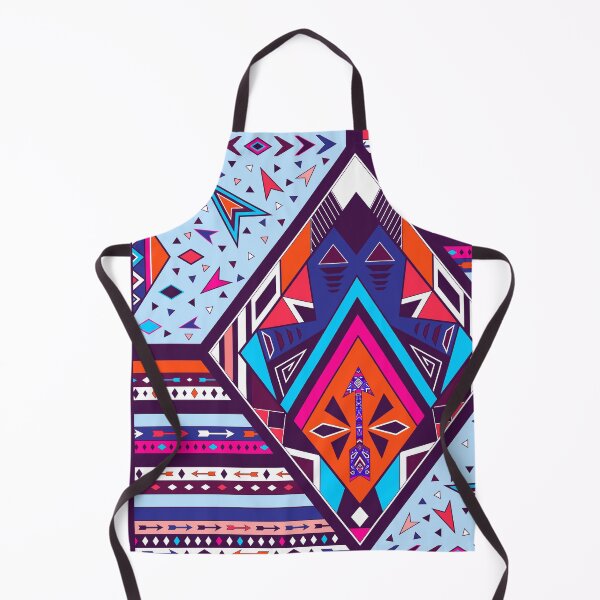 Item preview, Boho patchwork rhombus ethno arrows symbol blue orange designed and sold by anzhelikamilisa.