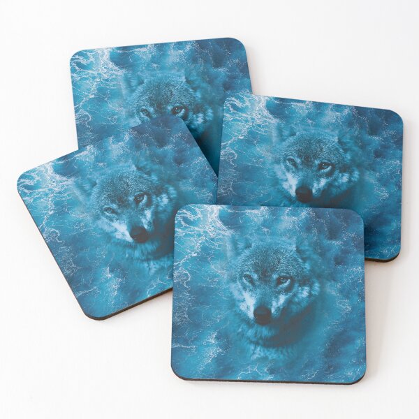 Item preview, Wolf in the blue ocean waves designed and sold by vashumaso.