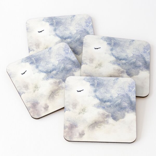 Item preview, Plane silhouette in the cloudy sky  designed and sold by DaryaGeft.