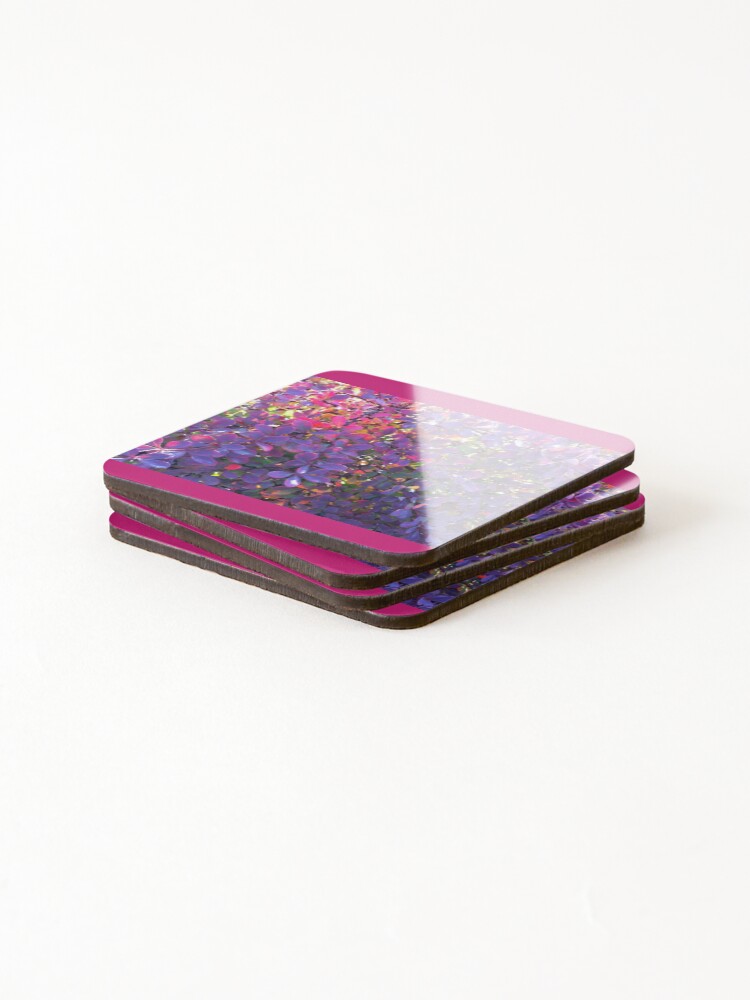 Thumbnail 4 of 5, Coasters (Set of 4), Flamboyant Flora designed and sold by RouterCatMedia.
