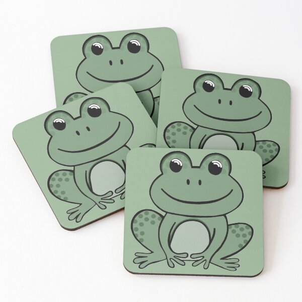 Item preview, Super Cute And Happy Dark Green Frog designed and sold by Barolina.