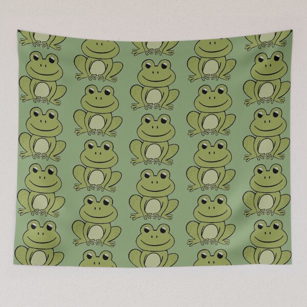 Item preview, Super Cute And Happy Khaki Green Frog designed and sold by Barolina.
