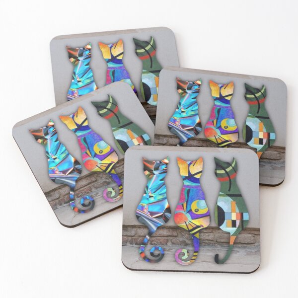 Item preview, Geometric trio of cats designed and sold by Elmanji.