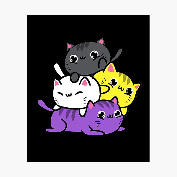 Item preview, Kawaii Cat Pile Nonbinary Pride designed and sold by queerappear.