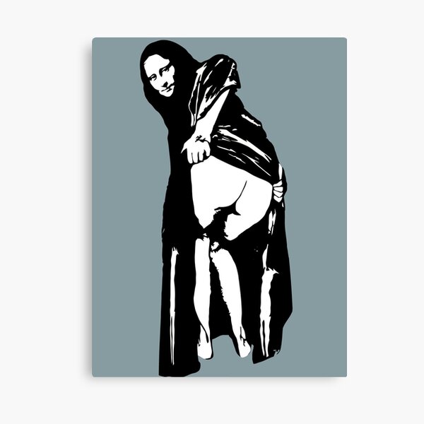 Banksy Mona Lisa Bum Ass Canvas Print