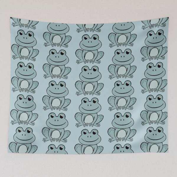 Item preview, Super Cute And Happy Pastel Blue Frog designed and sold by Barolina.