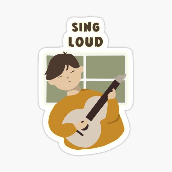  sing loud acoustic guitar sticker for sale by cajsa18 redbubble