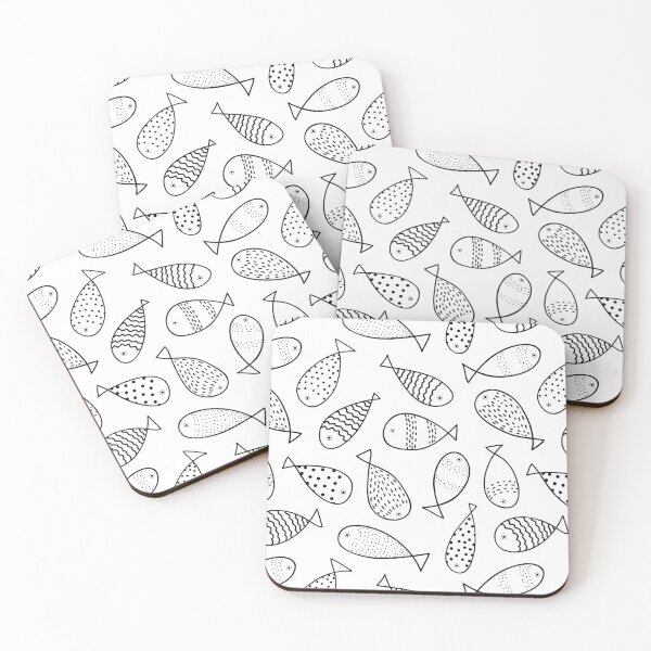 Item preview, Fishing Doodle on White designed and sold by The Wellington Boot.