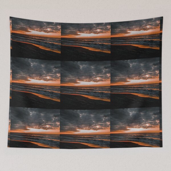 Item preview, Orange Clouds Beach Sunset designed and sold by thegraypocket.