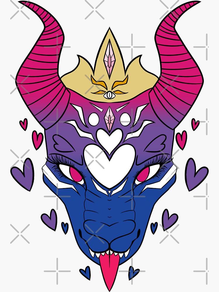 Bisexual Pride Dragon Sticker For Sale By Frostastiic Redbubble 4447