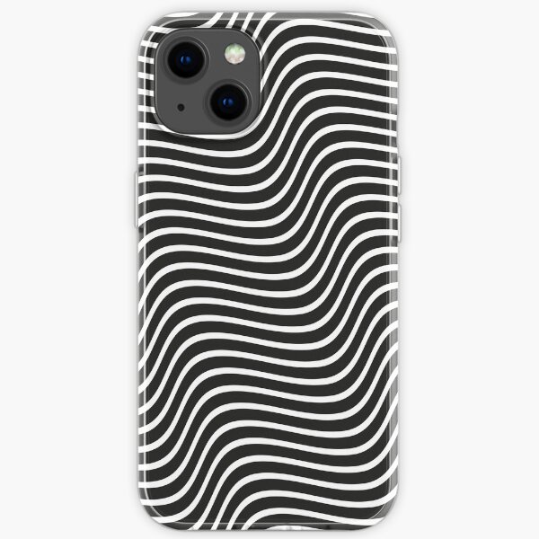 Black & White Psychedelic waves iPhone Soft Case