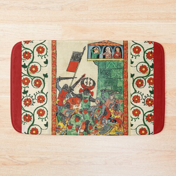 Item preview, COUNT  ALBRECHT  II IN BATTLE  ,FIGHTING MEDIEVAL KNIGHTS AND RED WILD ROSES designed and sold by BulganLumini.