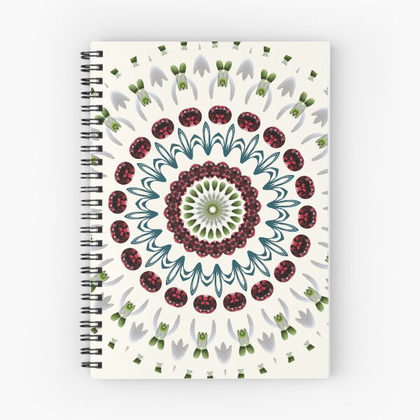 Item preview, January Birthday Garnet Birthstone & Snowdrop Flower Mandala designed and sold by TrendyArtPrints.