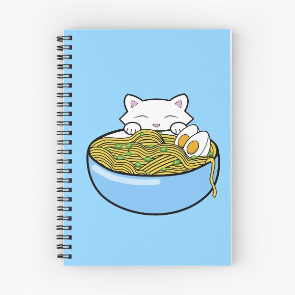 Item preview, Cute cat eating a big bowl of yummy ramen noodle soup designed and sold by Purr95.
