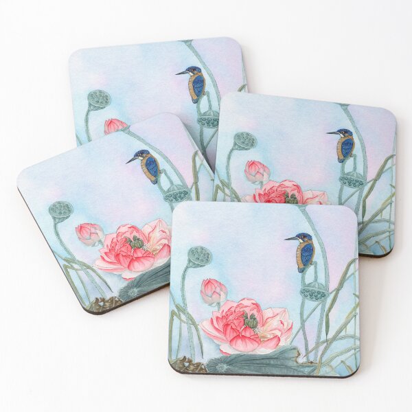 Item preview, Kingfisher and flowers designed and sold by ArtLanaStudio.