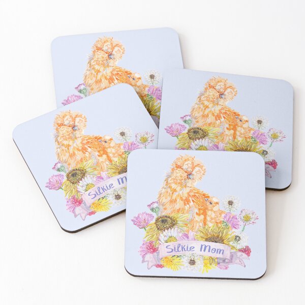 Item preview, Silkie Mom - Buff Silkie Hen and Chick with Summer Flowers designed and sold by becca-boyce.
