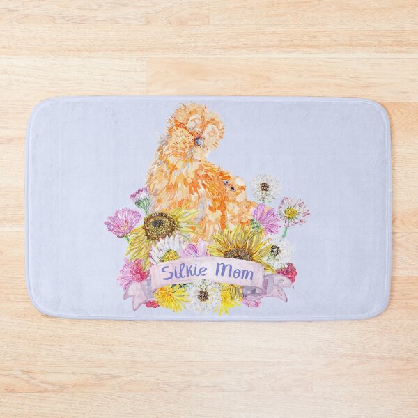 Item preview, Silkie Mom - Buff Silkie Hen and Chick with Summer Flowers designed and sold by becca-boyce.