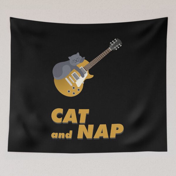 Item preview, Relaxed Cat on Rock Guitar | British Shorthair | Catnap designed and sold by Fluffy-Vectors.
