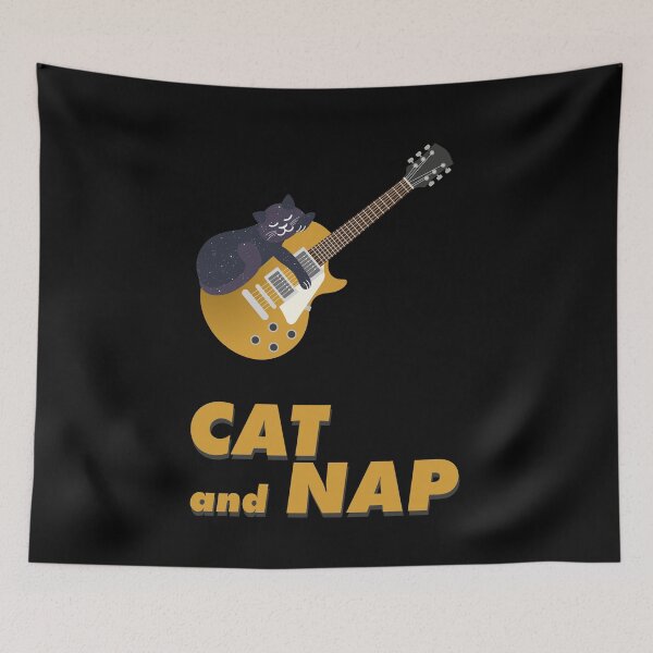 Item preview, Relaxed Cat on Rock Guitar | Cosmic | Catnap designed and sold by Fluffy-Vectors.