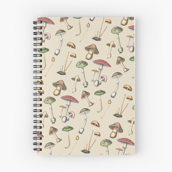 Item preview, Ilustración botánica de hongos en taupe claro designed and sold by Freewheeling.
