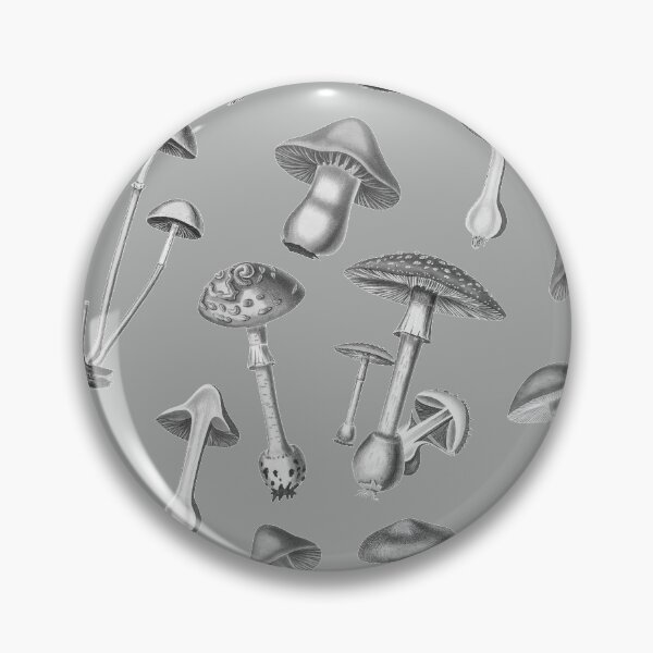 Artikelvorschau, Pilze botanische Illustration auf hellgrau entworfen und verkauft von Freewheeling.