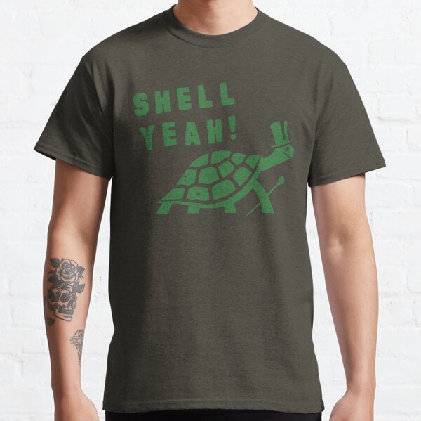 Turtle T Shirt Shell Yeah Shirt Vintage 80s Tees Cool Animal Shirts Funny  Turtle Shirt