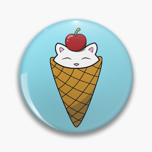 Item preview, Cute cat in ice cream cone with a cherry on top designed and sold by Purr95.