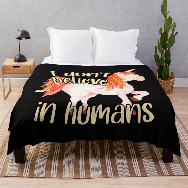 Item preview, I Don't Believe In Humans, Funny Unicorn designed and sold by FuntasticDez.