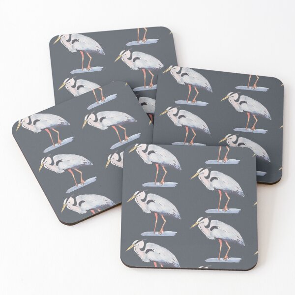 Item preview, Great Blue Heron watercolor bird species art designed and sold by TheWaterBirds.