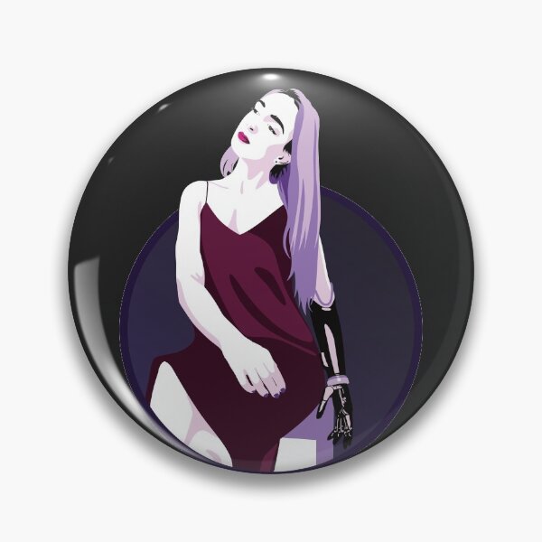 Item preview, Lady in a Dress with Prosthetic Arm | Avery - Pink & Purple (Dark Background) designed and sold by ladyfacecreates.