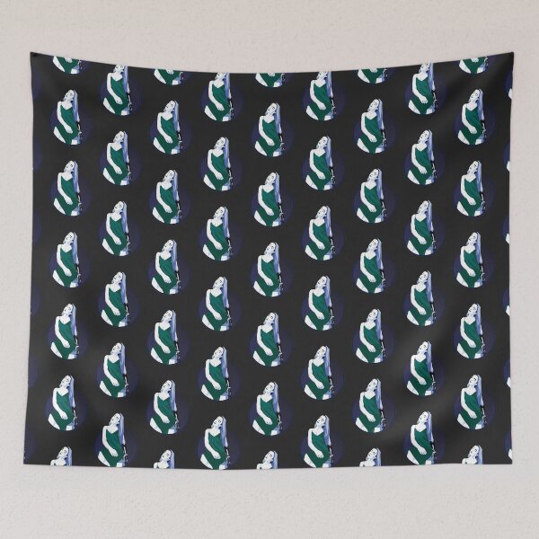 Item preview, Lady in a Dress with Prosthetic Arm | Avery - Turquoise & Blue (Dark Background) designed and sold by ladyfacecreates.