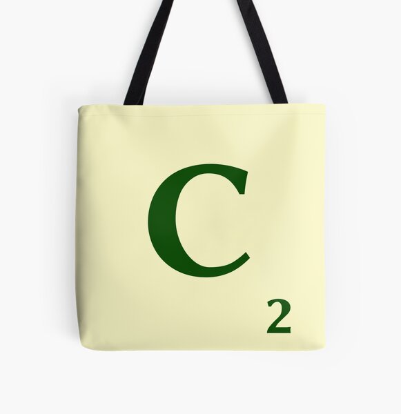 Fitxa de Scrabble de la C de 2 punts Bolsa estampada de tela