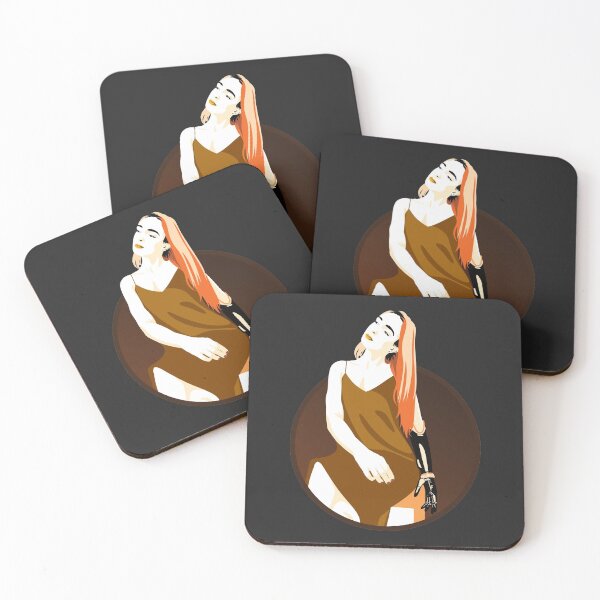 Item preview, Lady in a Dress with Prosthetic Arm | Avery - Yellow & Orange (Dark Background) designed and sold by ladyfacecreates.