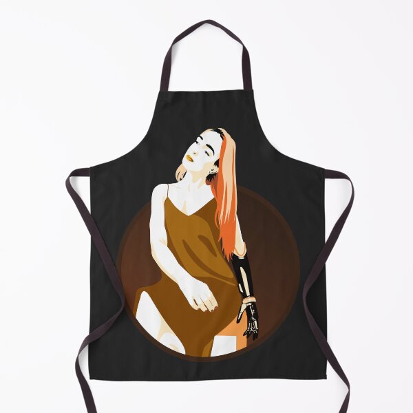 Item preview, Lady in a Dress with Prosthetic Arm | Avery - Yellow & Orange (Dark Background) designed and sold by ladyfacecreates.